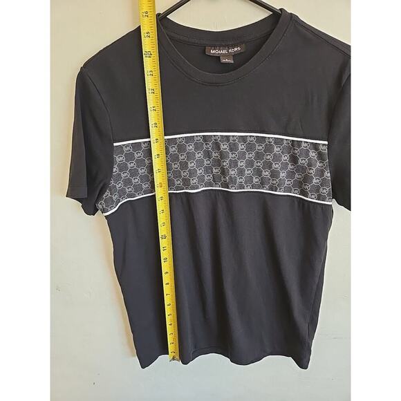 Michael Kors Mens Cotton Blend MK Logo Crew Neck T Shirt Black Small - Picture 5 of 7